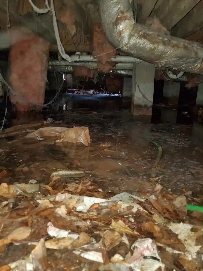 Crawl space flood assessment for Commercial Water Damage Restoration in Morrow
